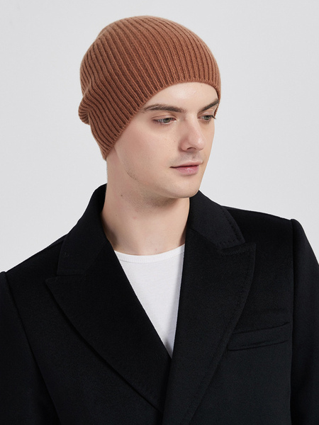 Image of Cappelli da uomo marrone caffè Pratici cappelli invernali lavorati a maglia in fibra acrilica