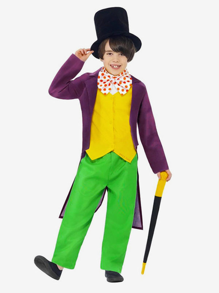 Image of Charlie e la Fabbrica di Cioccolato Cosplay Willy Wonka Kid Costumi Cosplay