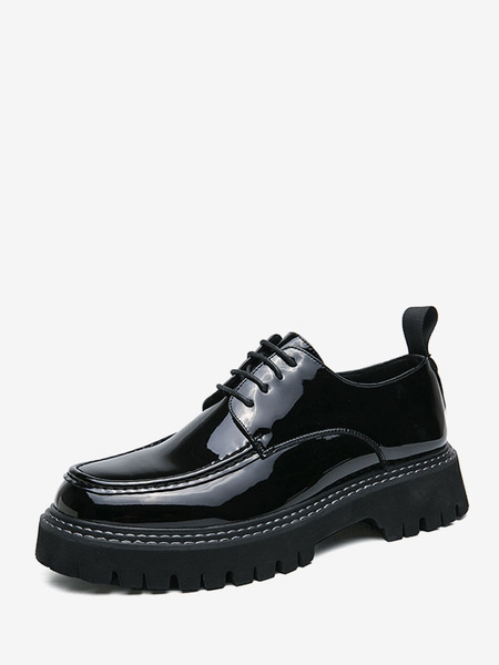Image of Scarpe eleganti da uomo Moderne scarpe in pelle PU regolabili con cinturino a punta tonda