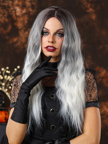 Image of Parrucca di Halloween con riga centrale a strati lunghi