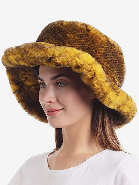 Image of Cappelli da pescatore in pelliccia sintetica per donna Cappello invernale casual quotidiano