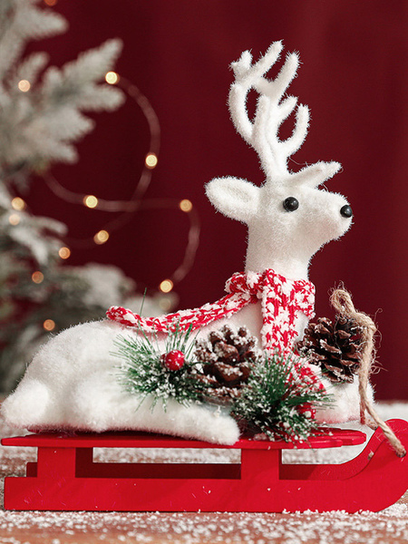 Image of Accessorio natalizio kaki sintetico con motivo natalizio costumi per le vacanze di Natale
