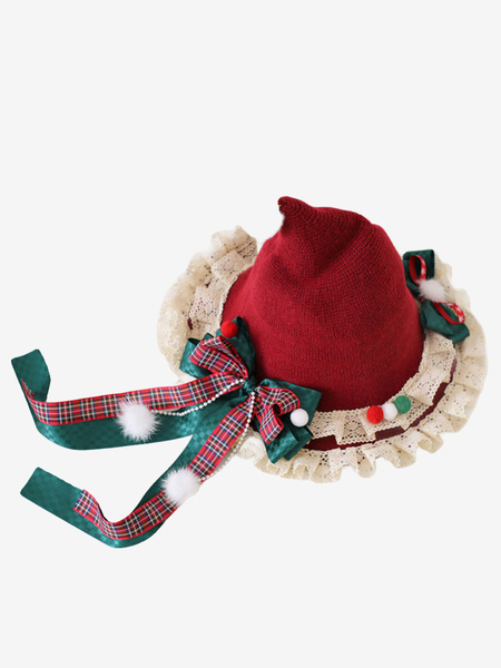 Image of Dolce cappello Lolita Accessorio fiocchi rossi Accessori Lolita in poliestere color block