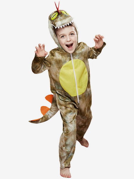 Image of Costumi di Halloween per bambini Costume da dinosauro in poliestere giallo in fibra di poliestere