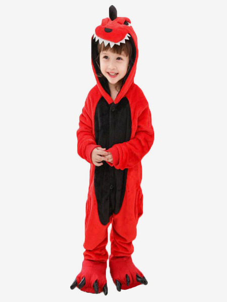 Image of Carnevale Kigurumi per bambini 2024 Tuta da toilette Easy Flanella Rosso Costume Halloween