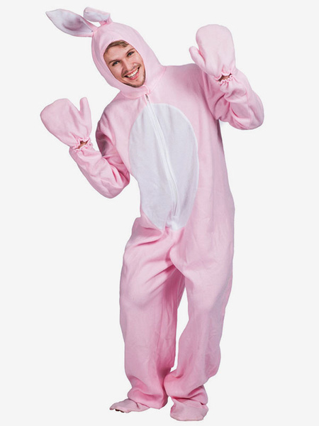 Image of Pigiama a tutina Kigurumi Bunny Pigiama a tutina per adulti rosa da notte invernale in costume da animale