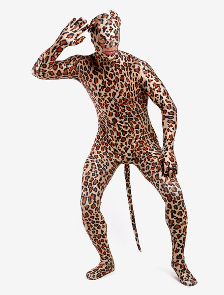 Image of Carnevale Marrone Lycra Spandex leopardo stampa Apri gli occhi Unisex Lycra Zentai animali tute Halloween
