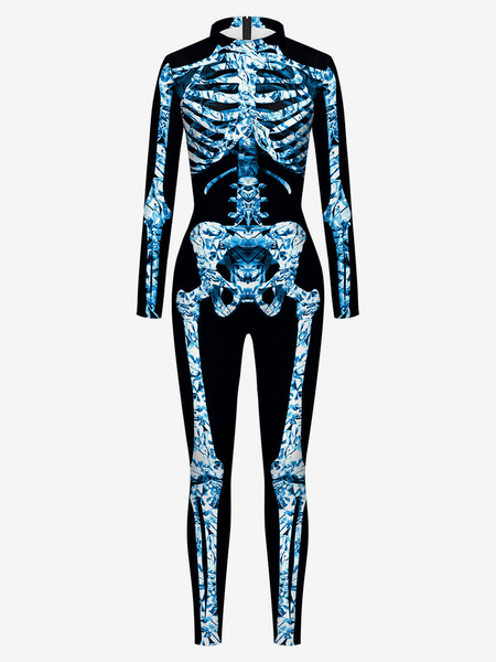 Image of Tuta di Halloween per le donne Deep Brown Leotard Skeleton Halloween spaventoso Lycra Spandex Catsuit Zentai
