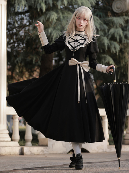 Image of Abiti Gothic Lolita Fiocchi Volant Nero Nero