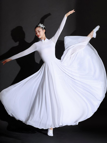 Image of Costumi cinesi per adulti Set di poliestere asiatico bianco Costumi per le vacanze