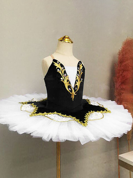 Image of Costumi di danza classica Per donna nera Ballerina per adulti Pizzo con paillettes Abito in pizzo in poliestere Set Abbigliamento da prestazione