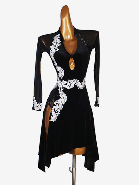 Image of Dress Spandex Lycra Latina costume di ballo delle donne di colore