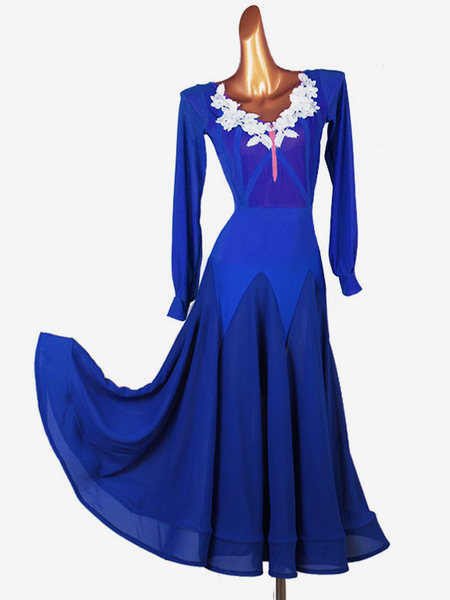 Image of Abito da ballo da sala Costumi Abito da donna in lycra spandex blu reale
