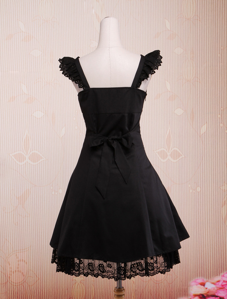 Klassischer schwarzer Baumwolle Lolita Skirt