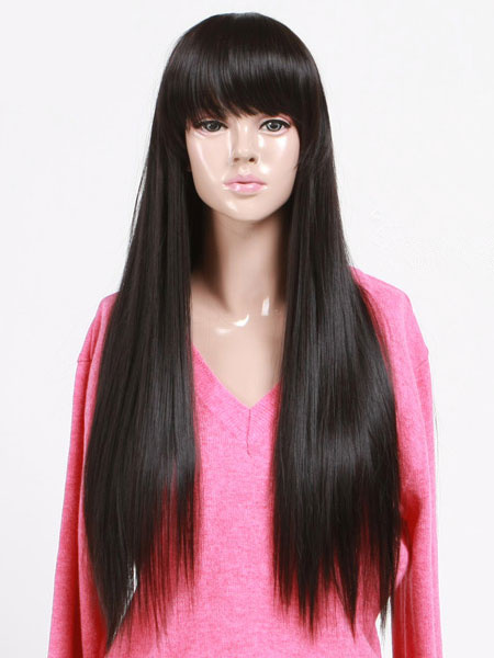 

Long Black Wigs Women's Straight Wigs In Heat-resistant Fiber