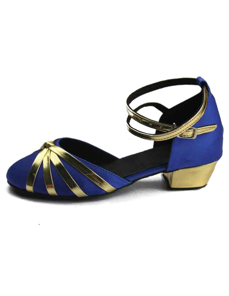 

Professional Criss-Cross Round Toe Silk And Satin Latin Dance Shoes, Black;blue;magenta
