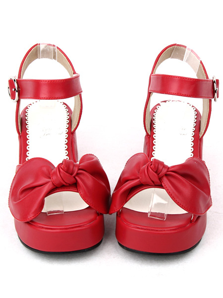 Image of Dolce Lolita Sandali Platform Scarpe fiocco Decor caviglia fibbia della cinghia