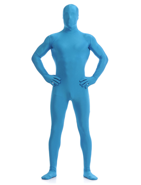 Image of Carnevale Blu Lycra Spandex Zentai tuta per gli uomini Halloween