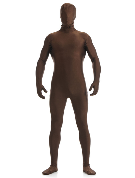 

Milanoo Deep Brown Zentai Suit Adults Morph Suit Full Body Lycra Spandex Bodysuit for Men