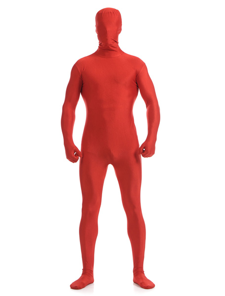 Image of Carnevale Rosso Lycra Spandex Zentai tuta per gli uomini Halloween