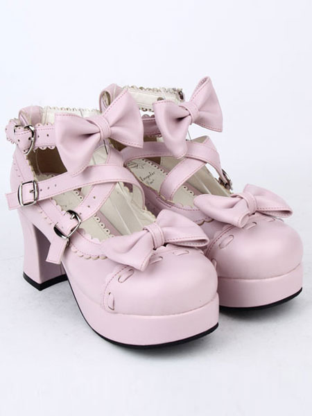 White Bows Lolita Shoes for Women
