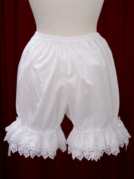 Image of Pantaloncini di cotone Lolita pizzo bianco per le donne