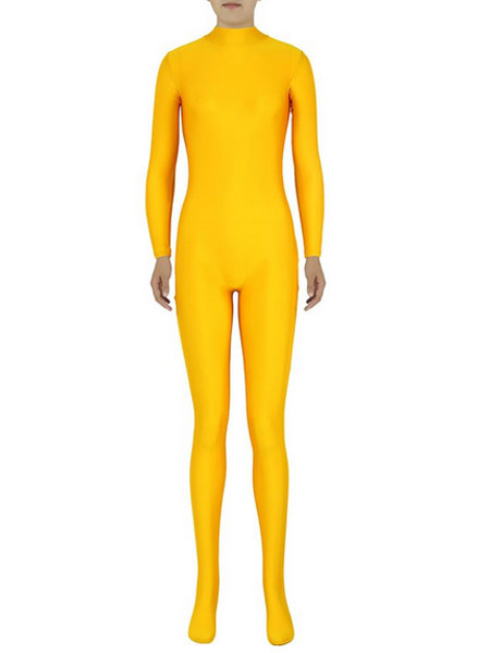 Image of Carnevale Sexy tuta Spandex Zentai giallo per le donne Halloween