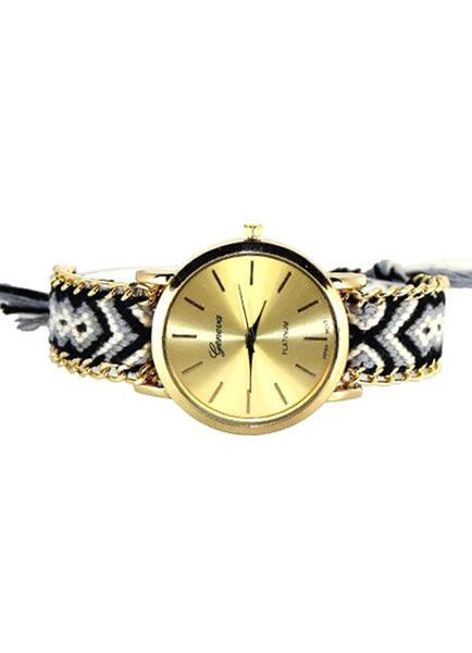 

Multicolor Chic Print Watch Alloy Round Shape Watch for Women