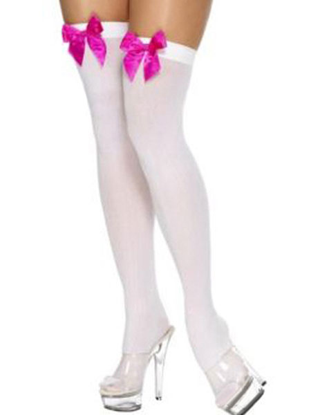 Image of Calze da donna in Nylon Saloon ragazza rosa rossa Cosplay Carnevale
