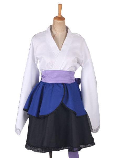 

Naruto Shippuden Uchiha Sasuke Female Lolita Kimono Dress Anime Cosplay Costume, White
