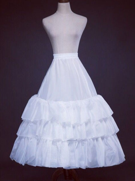 Image of Lolita sottoveste bianca monocolore di poliestere fibra di poliestere Tea party classico & tradizionale