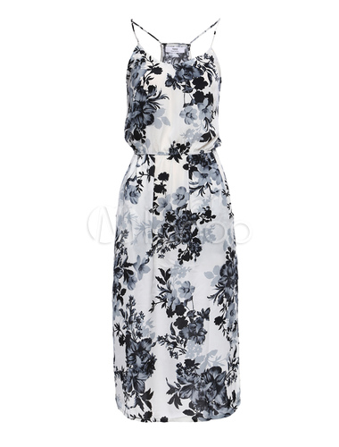 Black Straps Neck Pure Cotton Floral Print Short Dress for Women ...