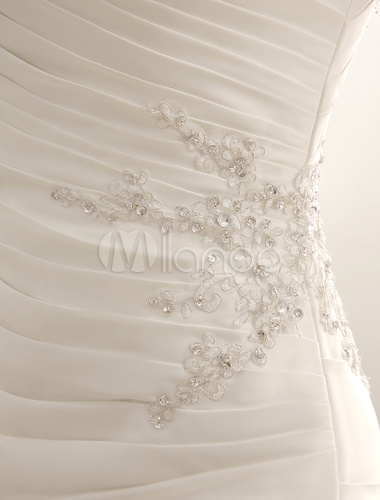 Exquisite Beaded Sheer Neckline Short Sleeve Wedding Dress with ...
