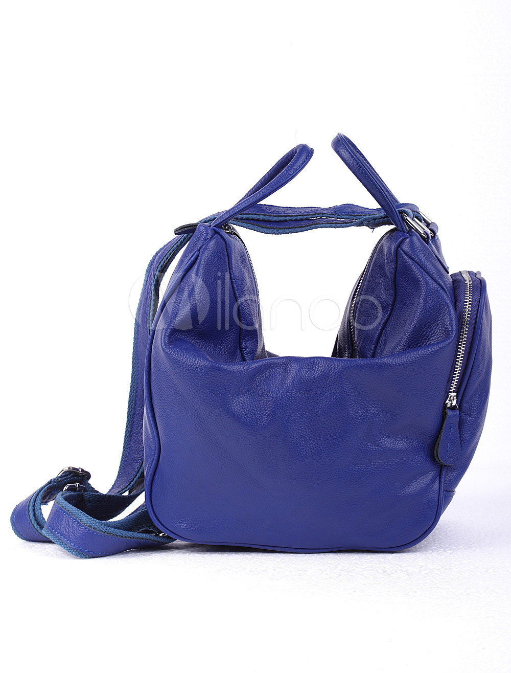 32*23*33cm beautiful blue cowhide womens convertible bag