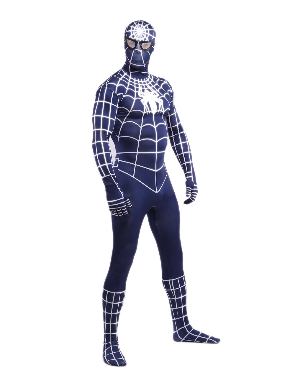 Halloween Blue Spiderman Catsuit Zentai Suit Spandex Unisex Super Hero ...