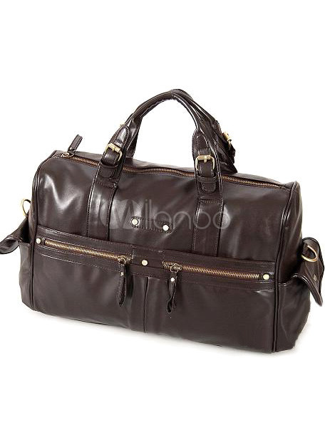 fabulous black unicolor zipper mens tote bag