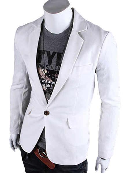 Quality Solid Color Linen Casual Blazer For Man - Milanoo.com