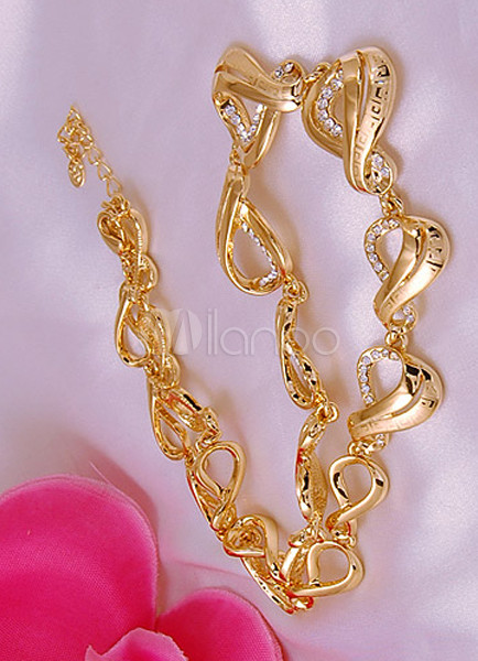 sweet gold hearts shape bridal jewelry set