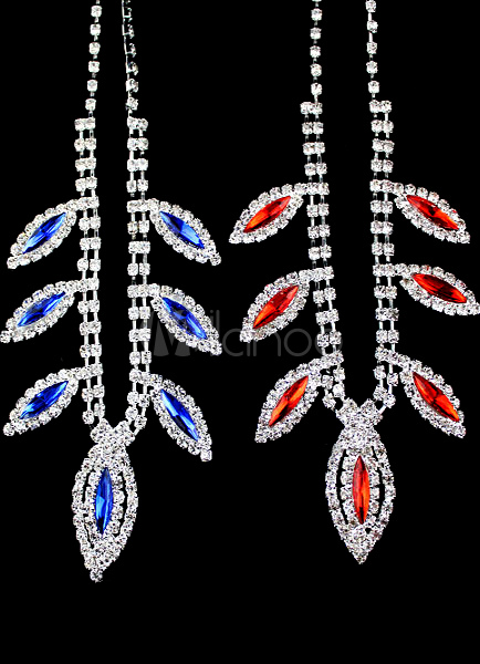 elegant drops design bronze crystal jewelry set for women